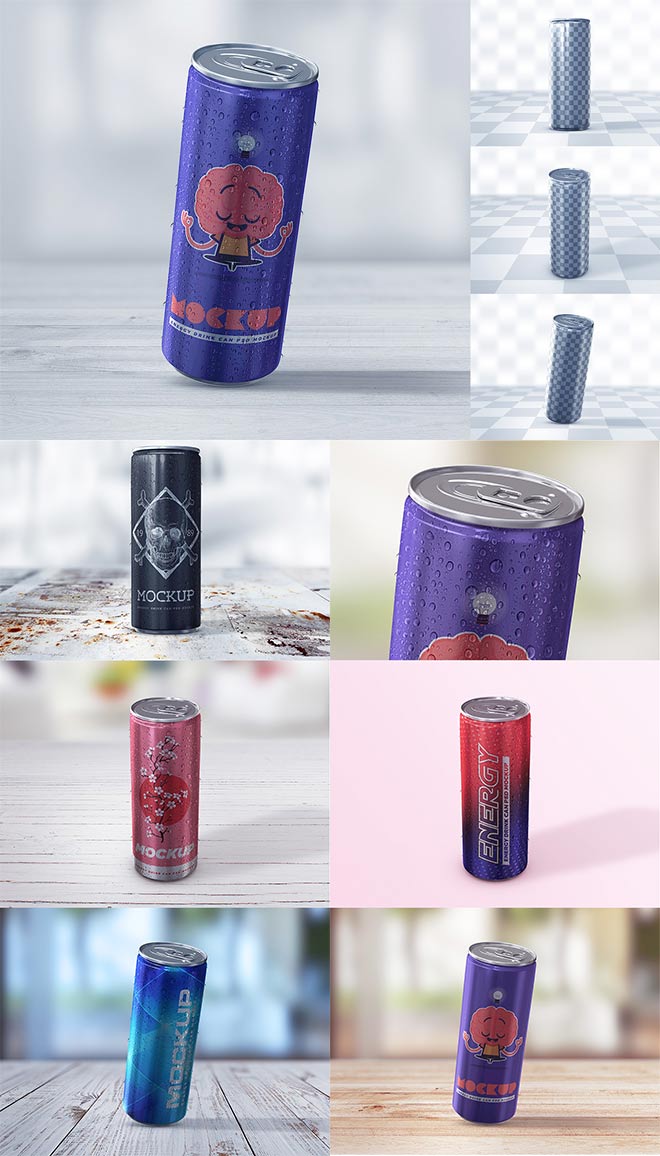 Energy Drink Can Mockup