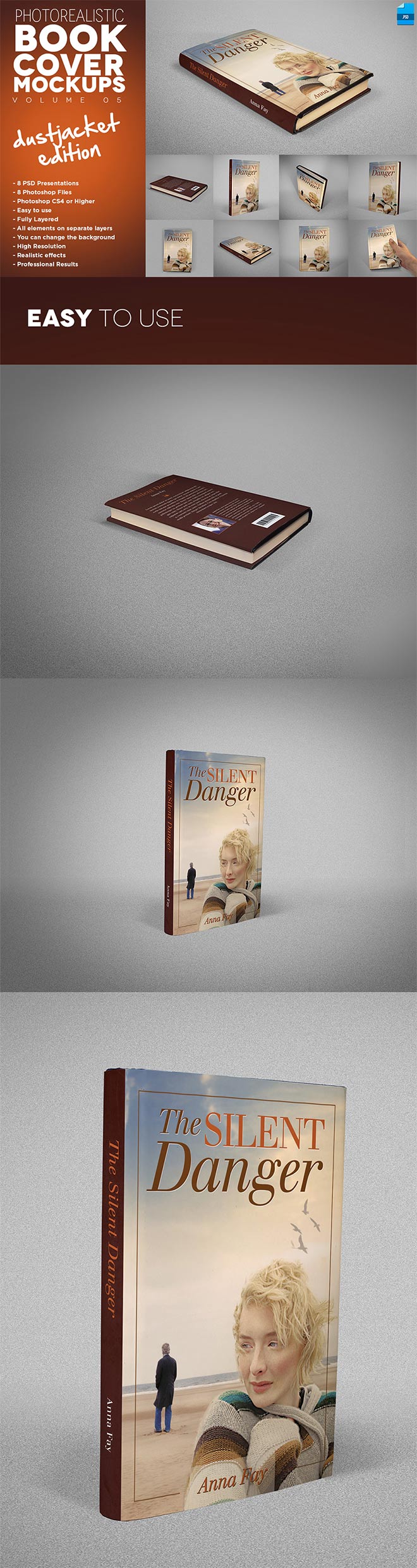 Book Cover Mockup Dust Jacket Edition