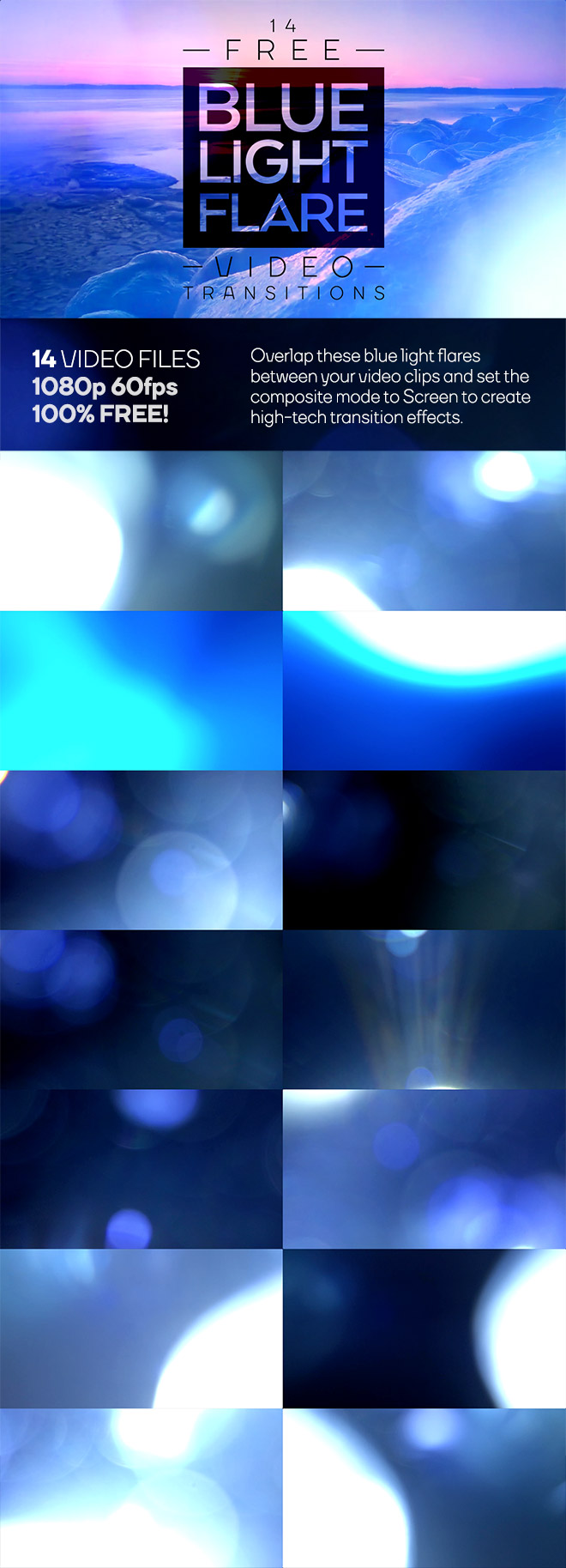 14 Free Blue Light Flare Video Transitionsransitions