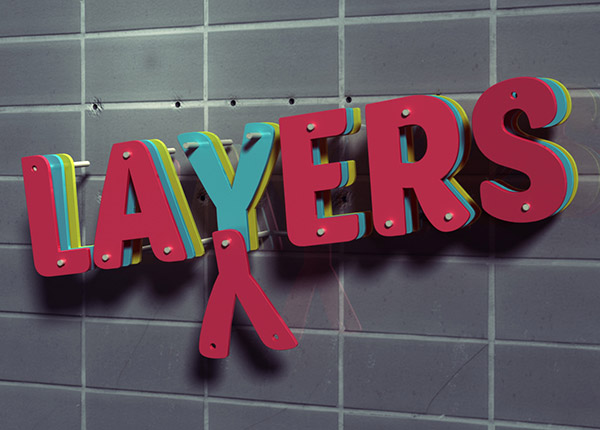3D Layers Text Effect in Photoshop CS6