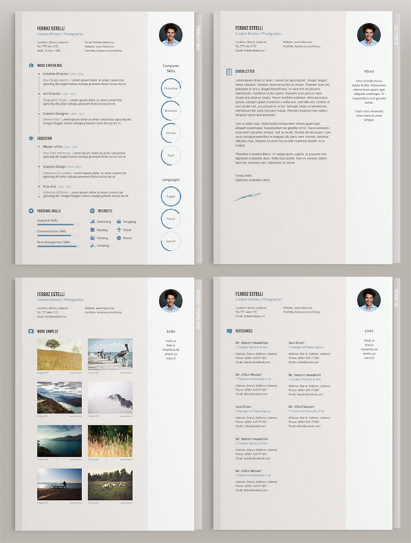 20 Free Editable Cv Resume Templates For Ps Ai