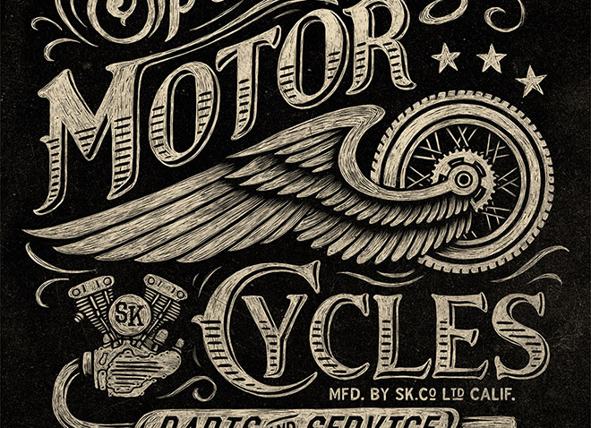 30 Vintage Designs for Custom Car & Motorcycle Brands