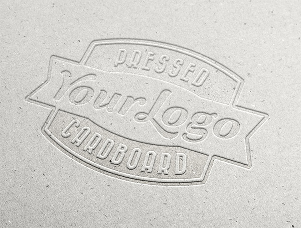Pressed Cardboard Logo Mockup