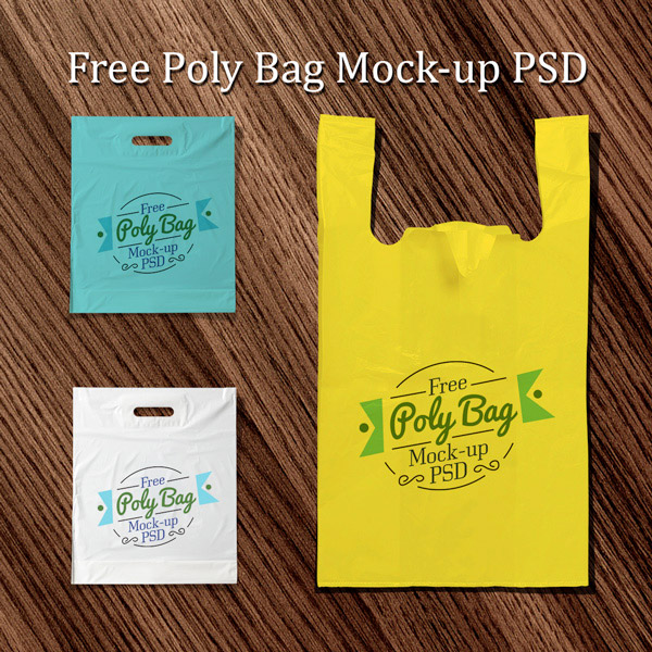 Free Plastic Poly Bag Mock-Up PSD