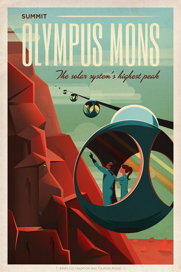 Olympus Mons Travel Poster by SpaceX