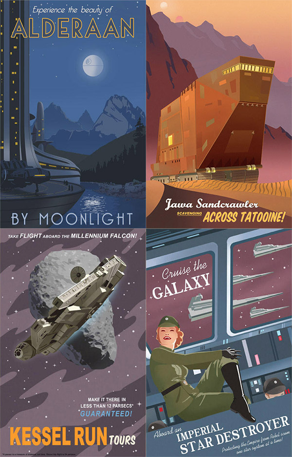 Star Wars Travel Posters by Steve Thomas