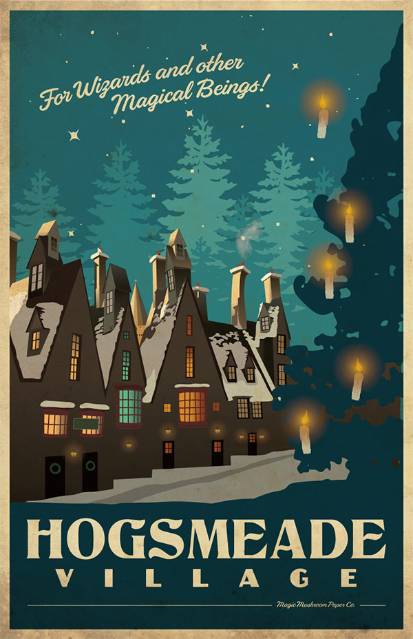 Hogsmeade Harry Potter Travel Poster by MMPaperCo