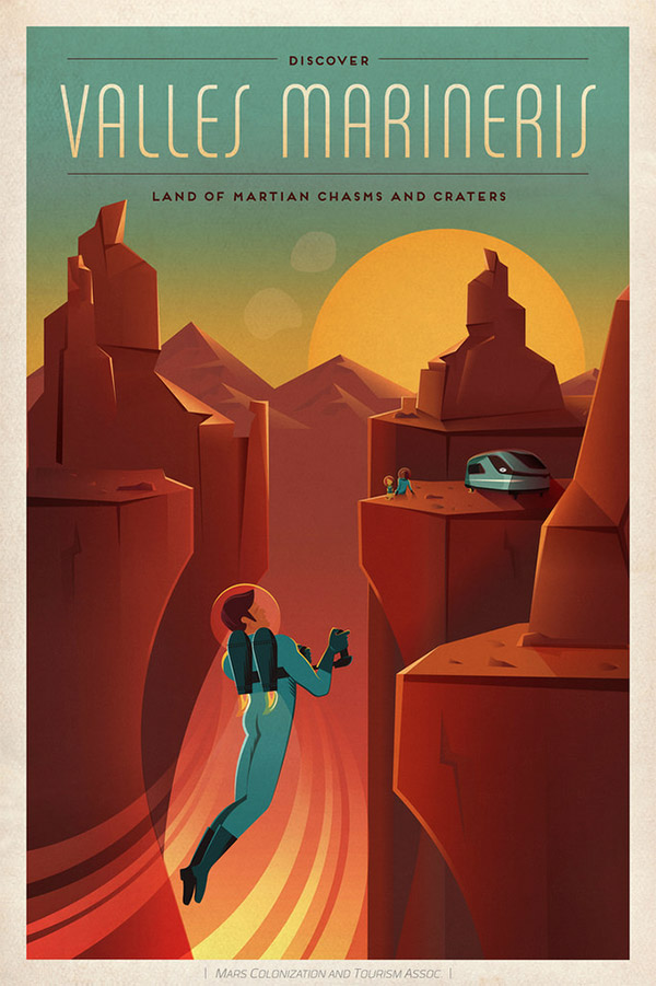 Valles Marineris Travel Poster by SpaceX