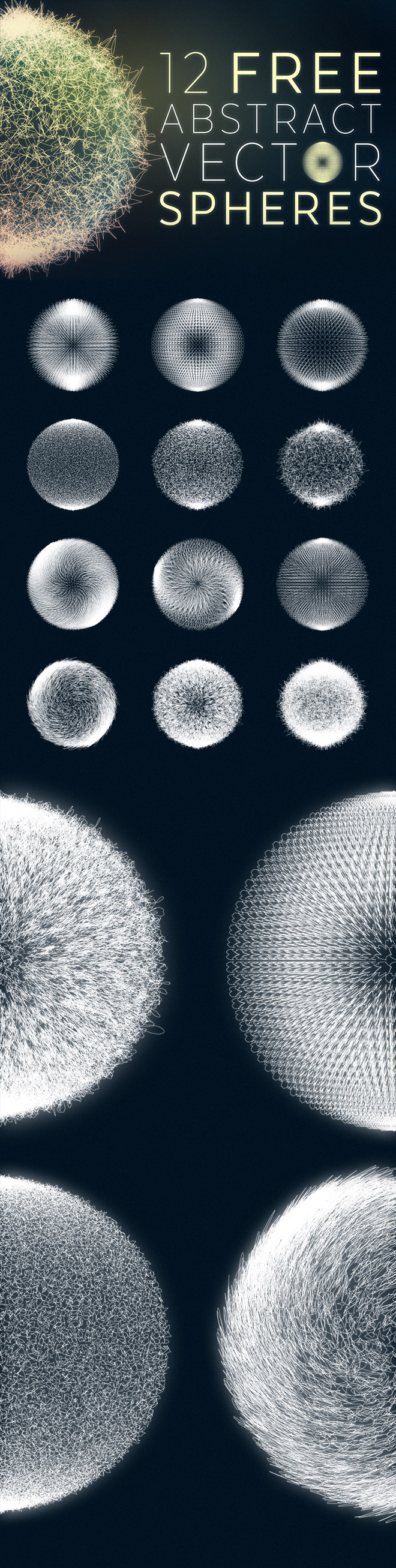 12 Free Abstract Vector Spheres