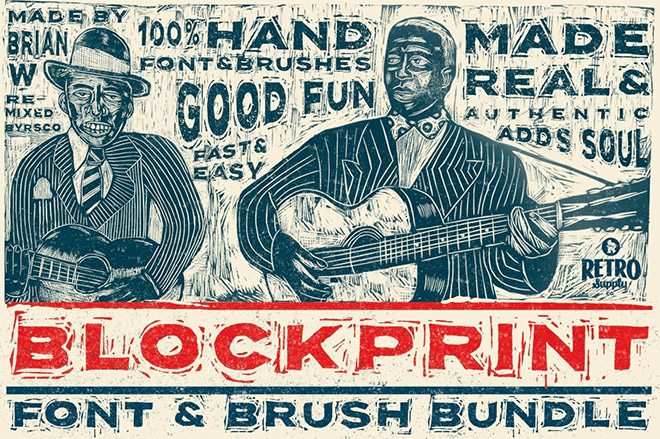 BLOCKPRINT FONT & BRUSH PACK