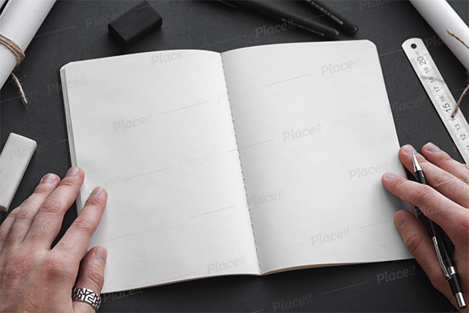 Free Notebook  Sketchbook Mockup PSD  Good Mockups