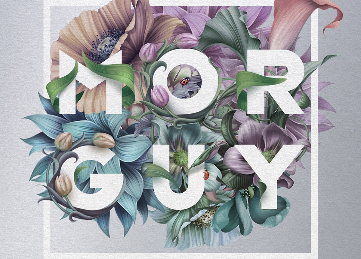 40 Typography Designs that Combine Flowers & Text
