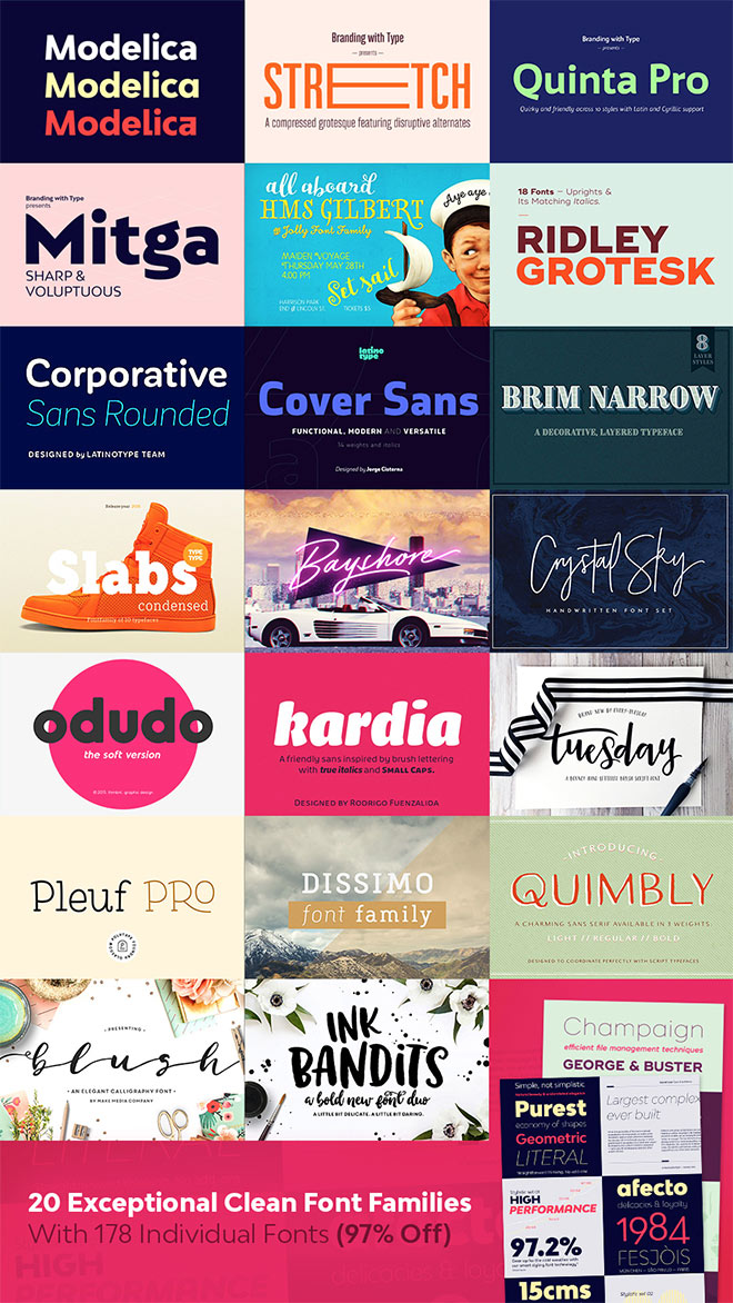 20 Exceptional Clean Font Families