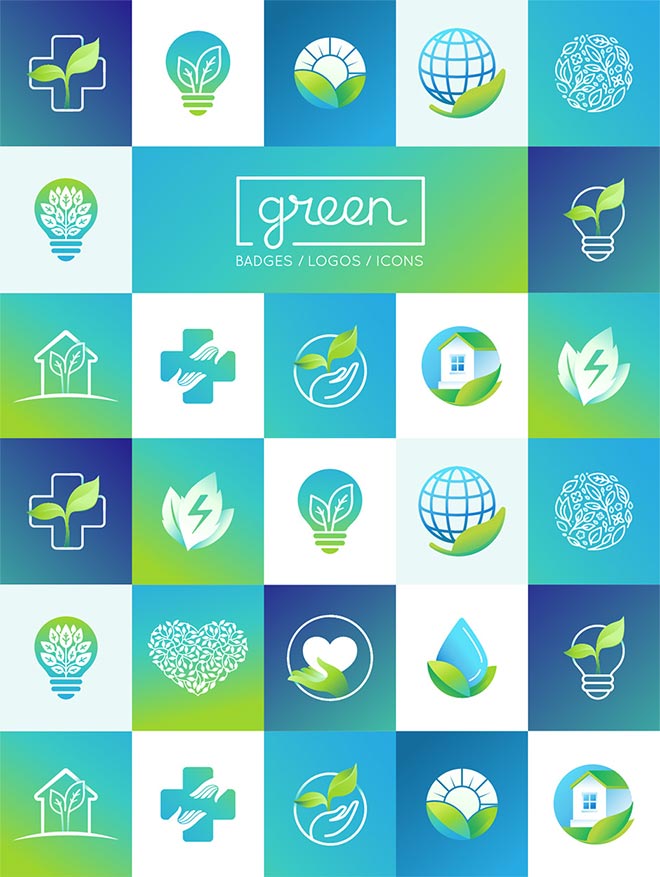 Green – 15 Logos and Badges