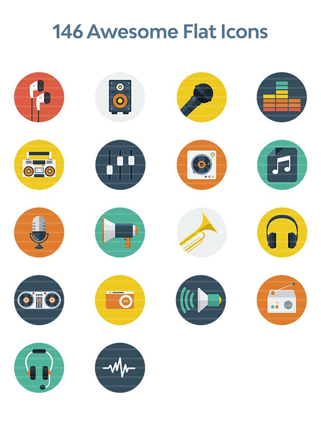 146 Awesome Flat Icons