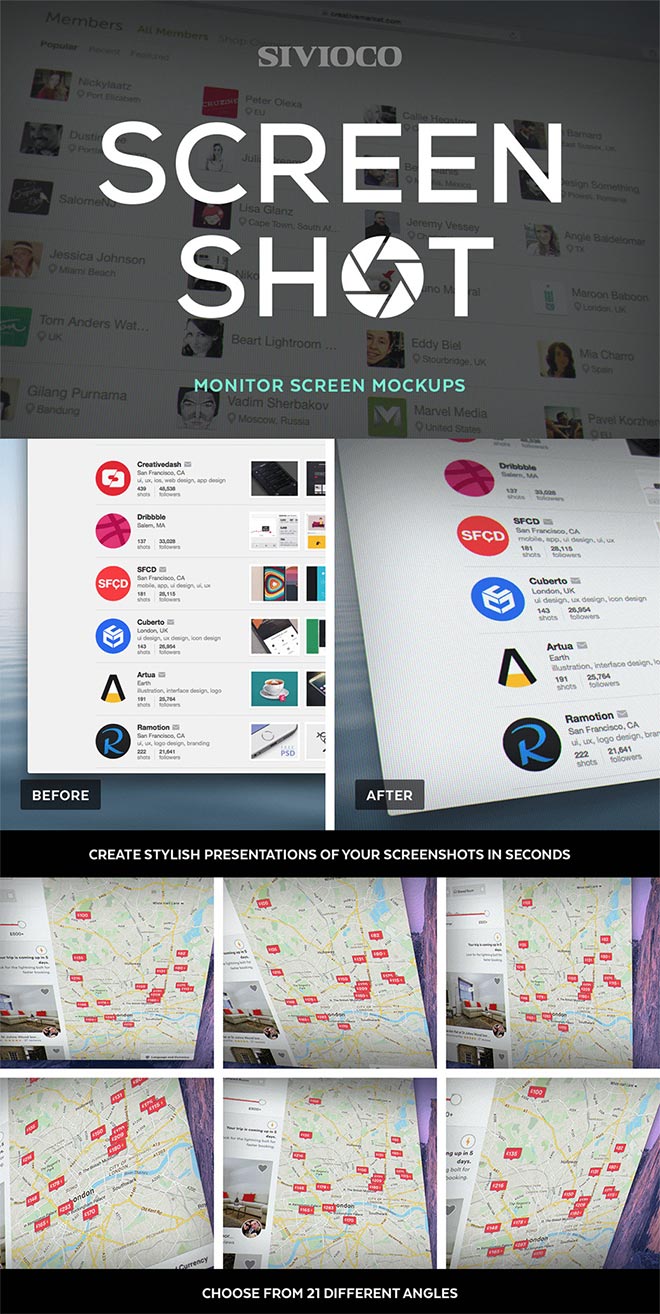 Screen Shot – Monitor Screen Mockups