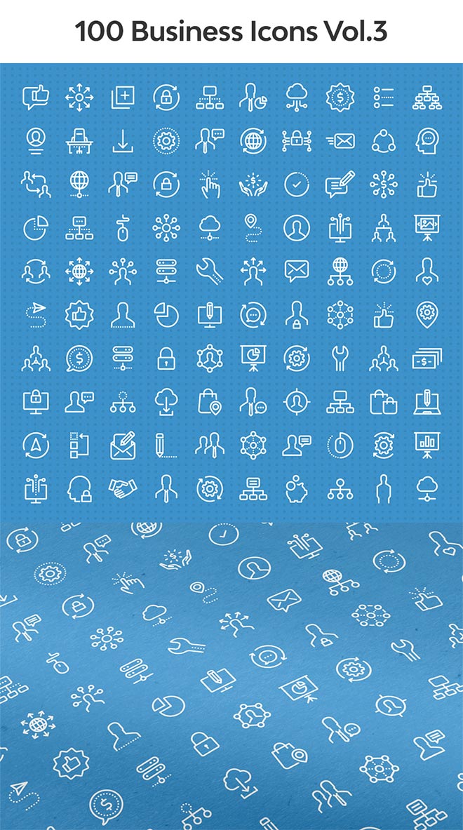 100 Business Line Icons