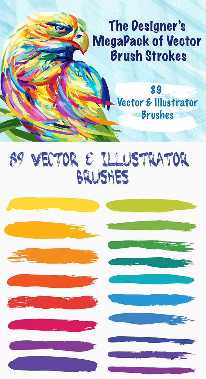 Designer’s MegaPack of Vector Brush Strokes