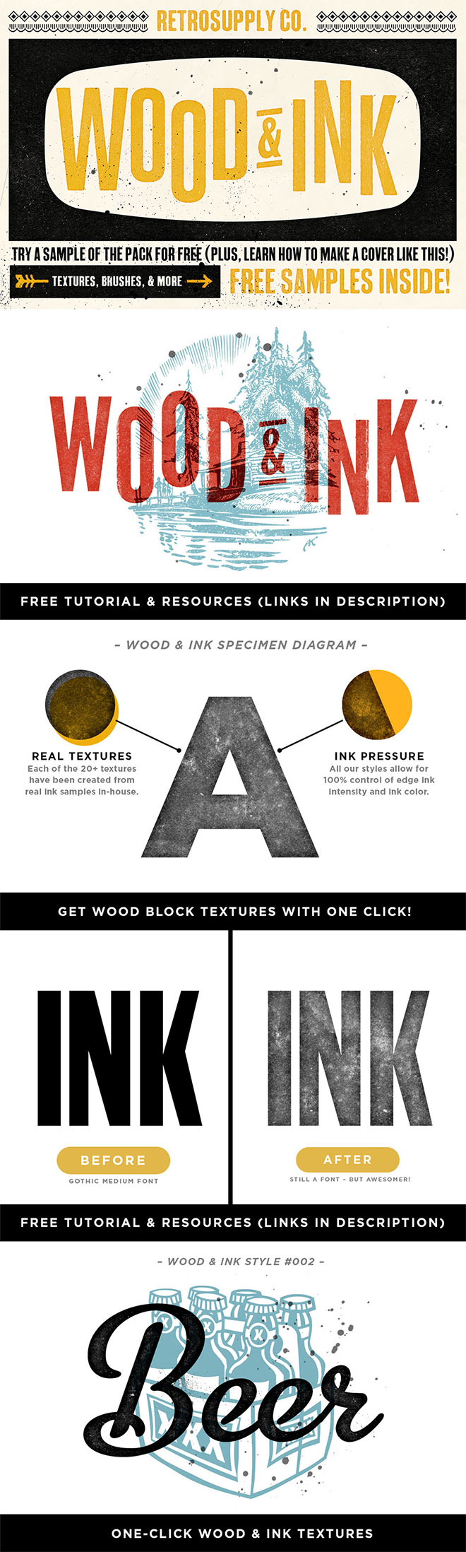 Wood and Ink Texture Pack