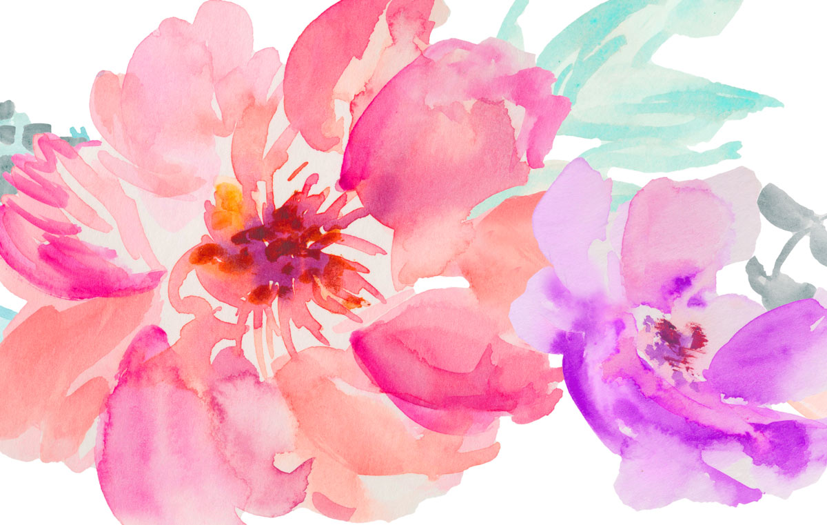 48 Hand Painted Watercolor Flowers For Premium Members