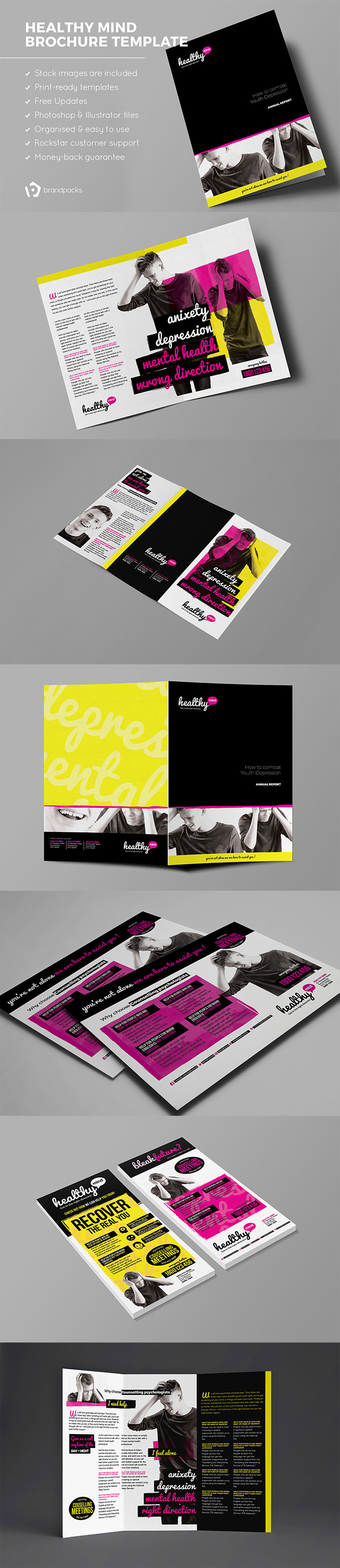 Healthy Mind Brochure Template Pack