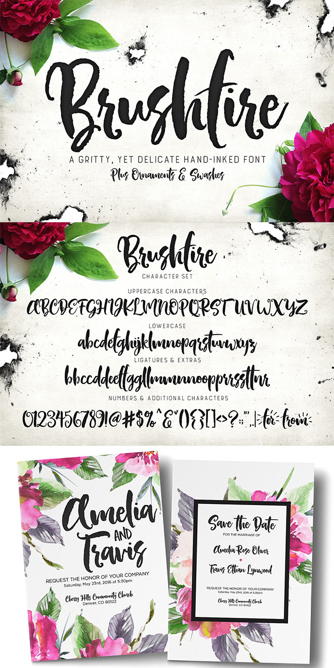 Brushfire Typeface + Extras