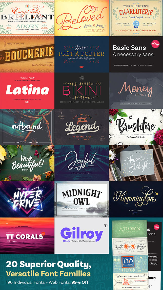 20 Superior Quality, Versatile Font Families