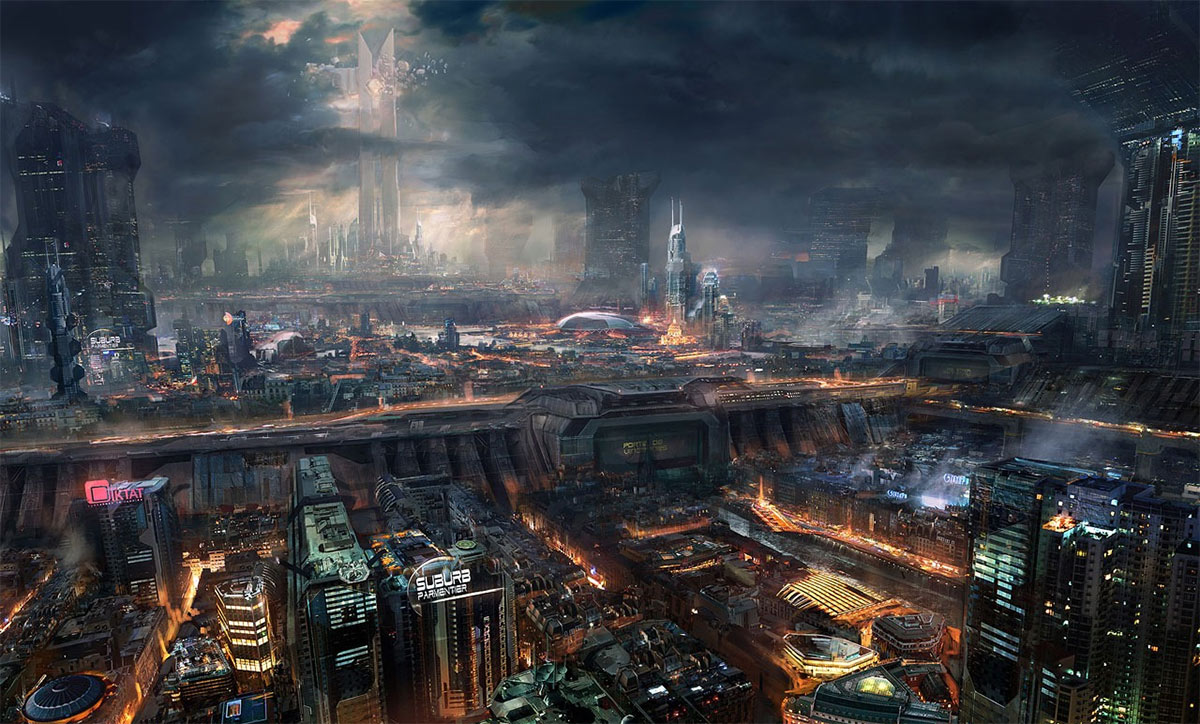 Sci fi city concept art