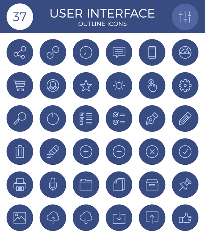 User Interface Outline Icon Set