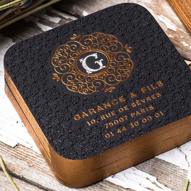 Rounded Square Foil Black Cards by JukeBoxPrint