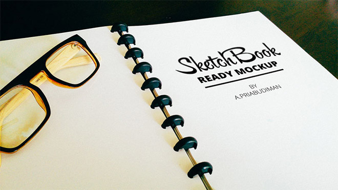 Realistic Sketchbook Mockup