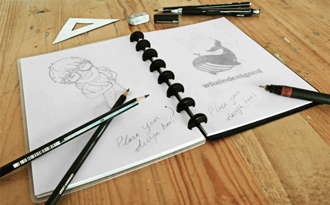 Hand Drawn Sketch Book  Paper Mockup