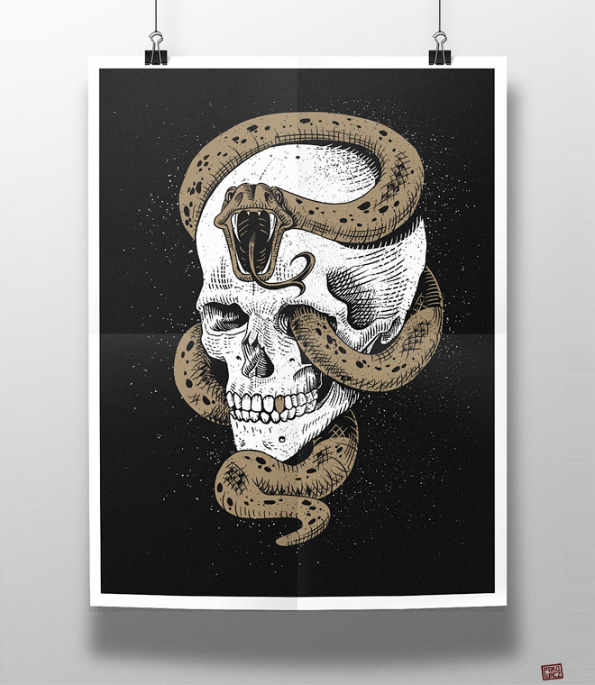 Sinister snake illustration