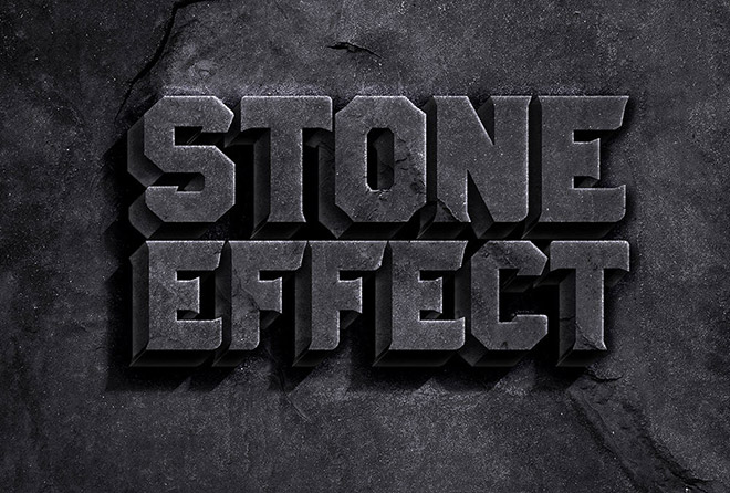 Stone Text Effect PSD