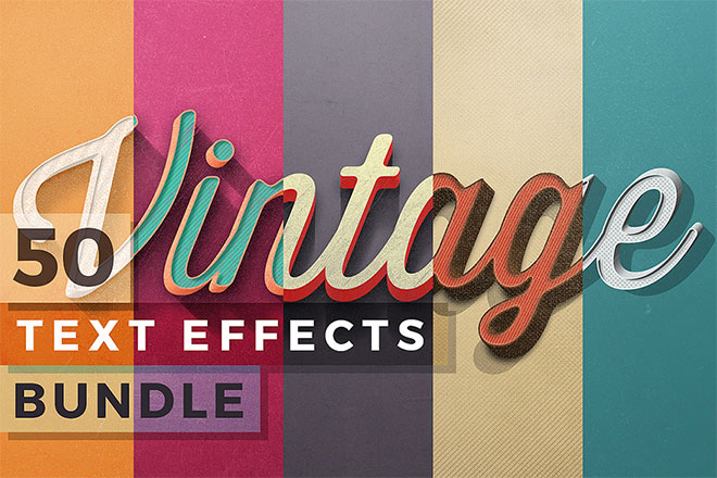50 Vintage Text Effects Bundle