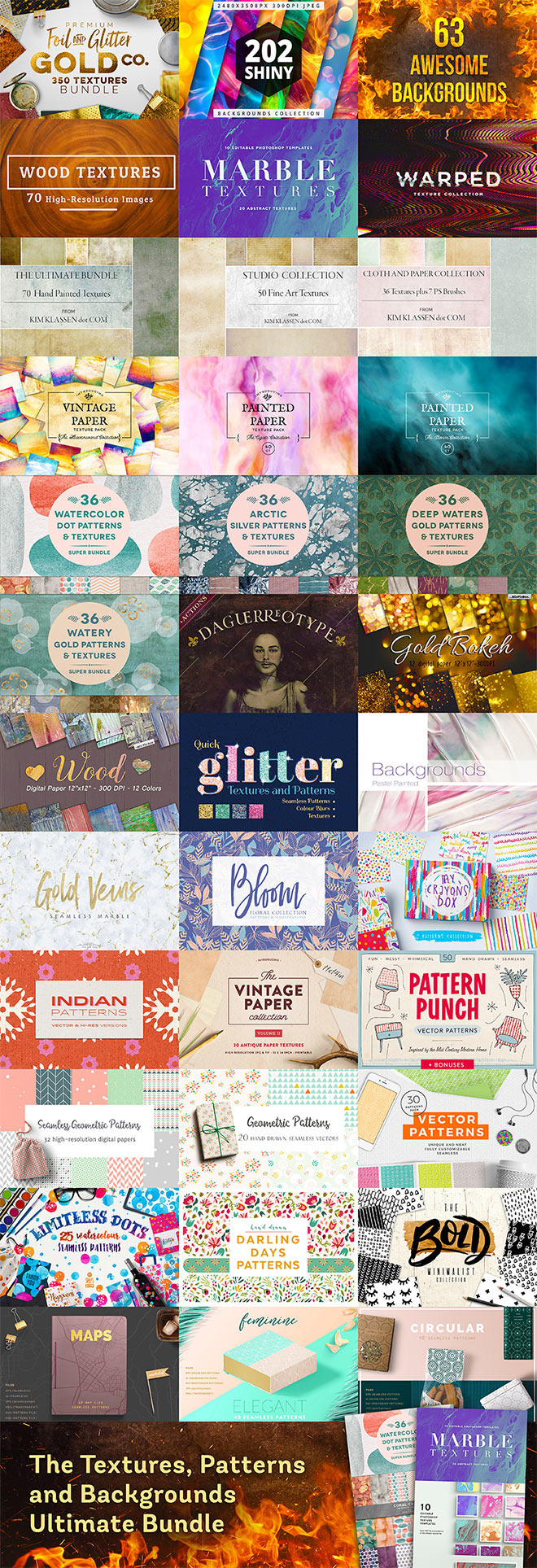 The Ultimate Textures, Patterns and Backgrounds Bundle