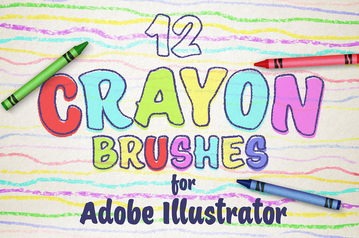 12 Free Wax Crayon Effect Brushes for 