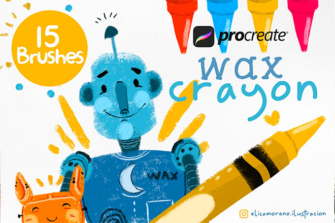 Wax Crayon Brushes For Procreate