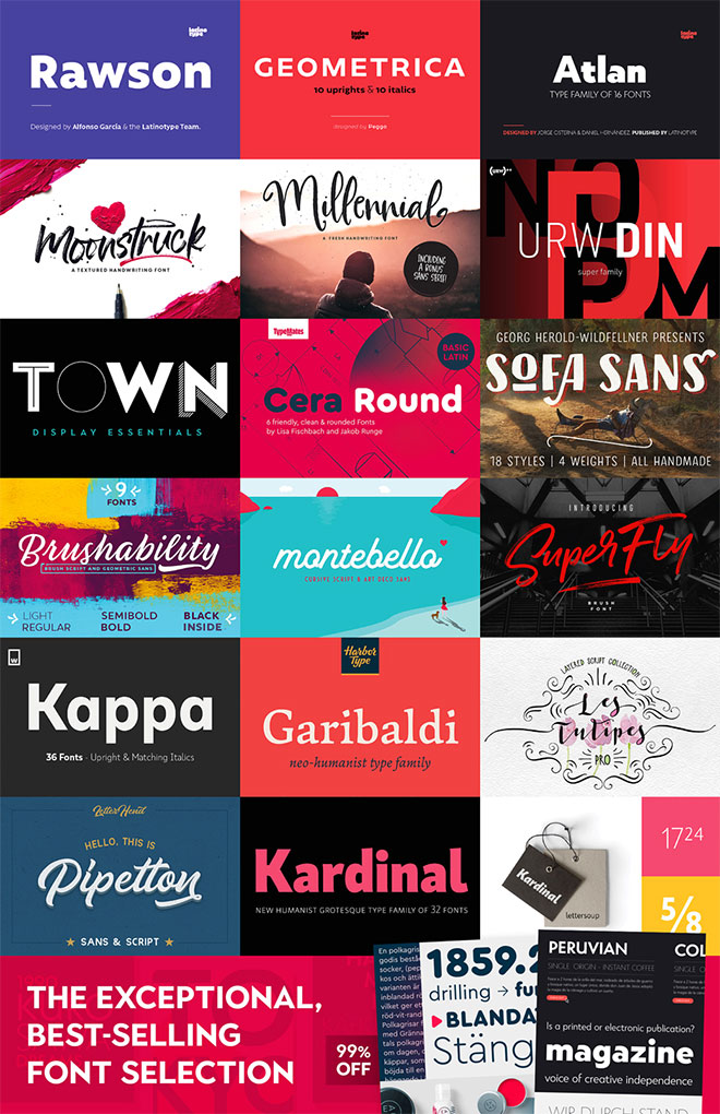 The Exceptional, Best Selling Font Selection