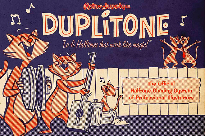 DUPLITONE HALFTONE BRUSHES FOR ILLUSTRATOR