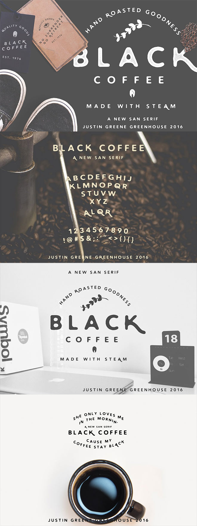 Black Coffee ~ Vintage San Serif