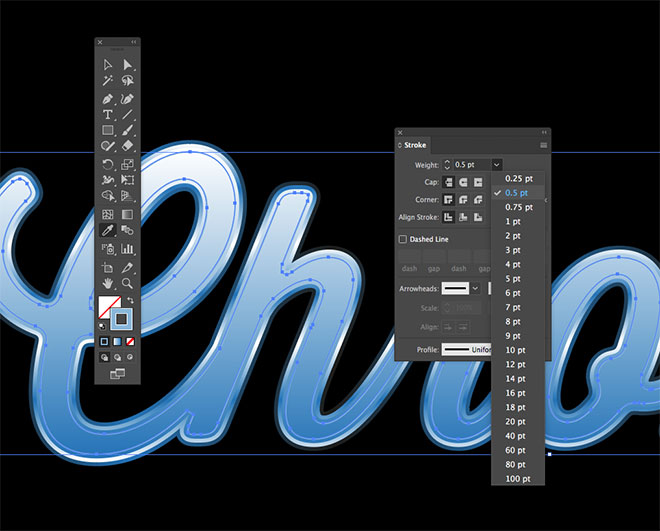 chrome text effect illustrator download