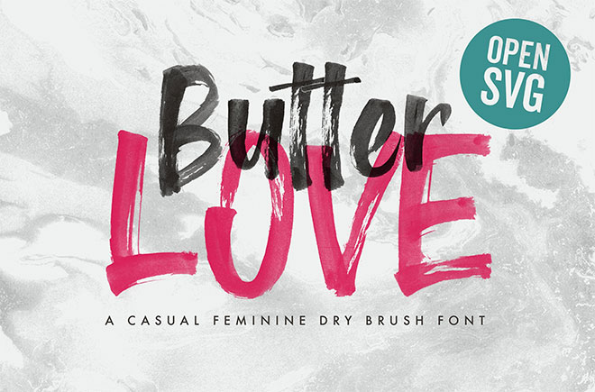 Butter Love - Opentype SVG Dry Brush