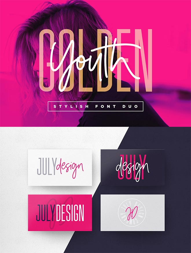 Golden Youth Font Duo