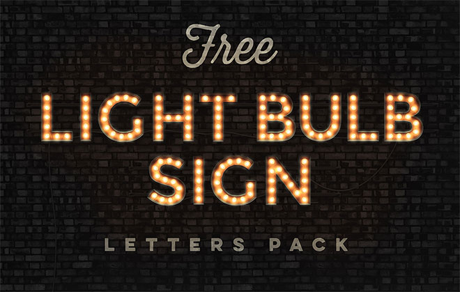 Pack of Realistic Vintage Light Bulb Sign Letters