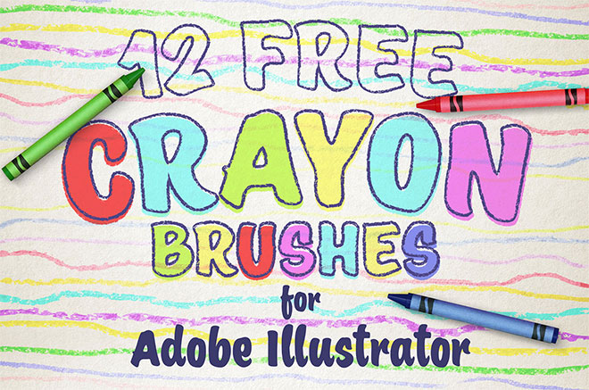 12 Free Wax Crayon Effect Brushes for Adobe Illustrator