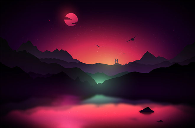 35 Scenic Landscape Illustrations with Vibrant Colors