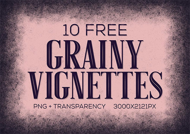 10 Free Grainy Vignette Textures with PNG Transparency