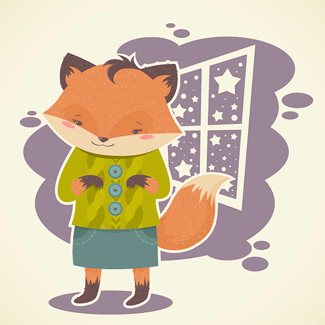 Subtle Textured Fox by Yulia Sokolova