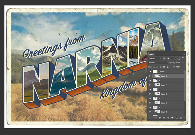 How To Create a Vintage Style Large Letter Postcard Design